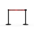 Banner Stakes QLine Retractable Belt Barrier X2, Black Post, Red "Danger - Keep Out", 2PK AL6206B
